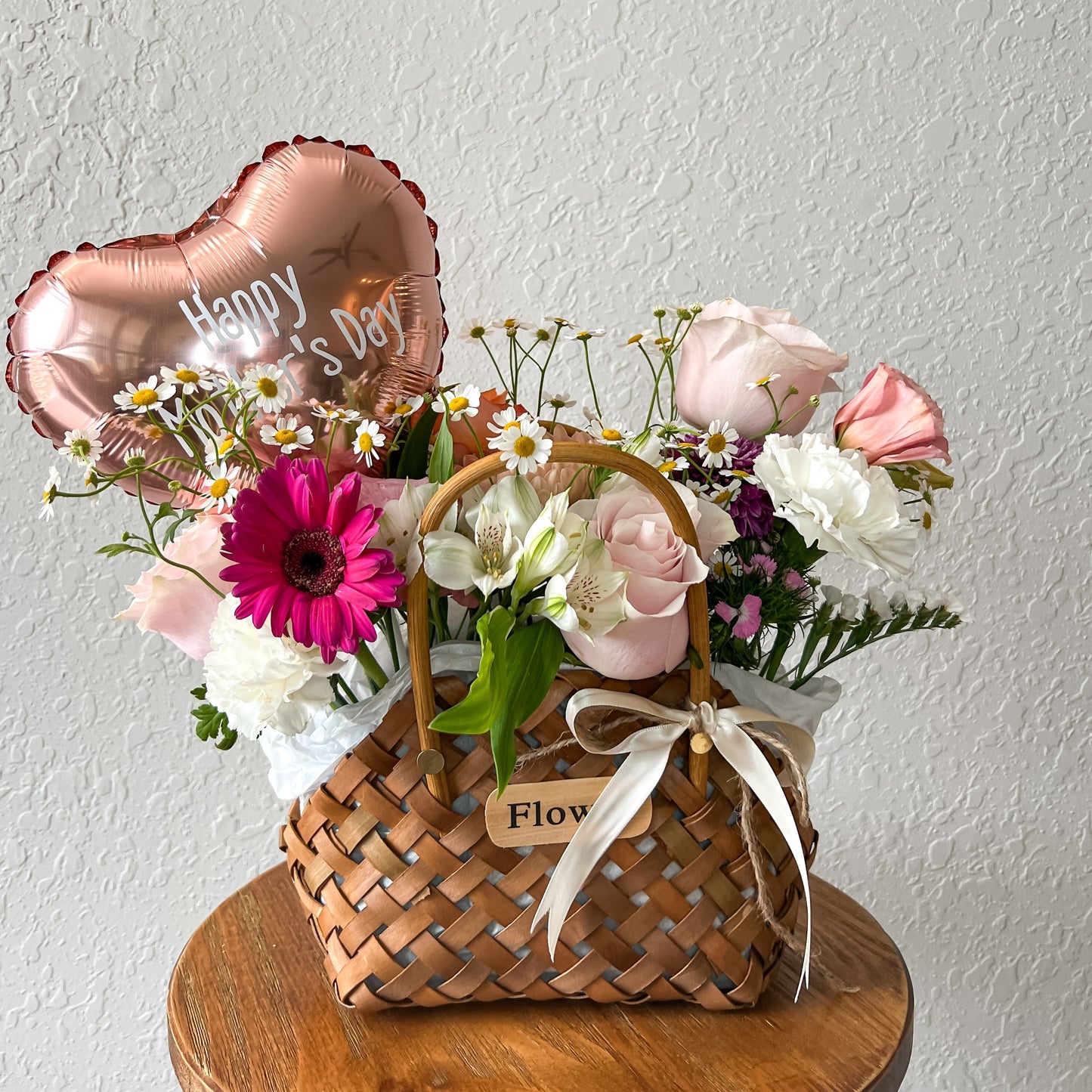 Flower Basket - Coral