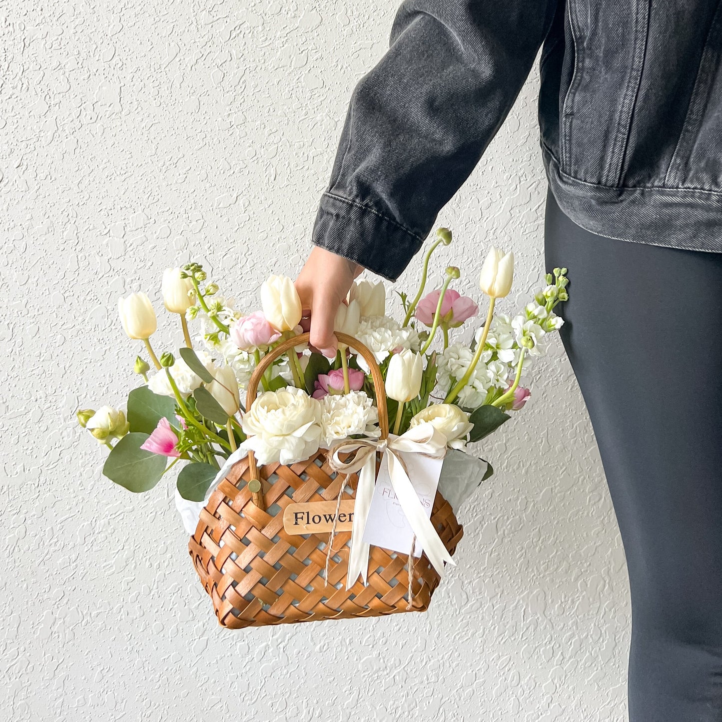 Flower Basket - Coral