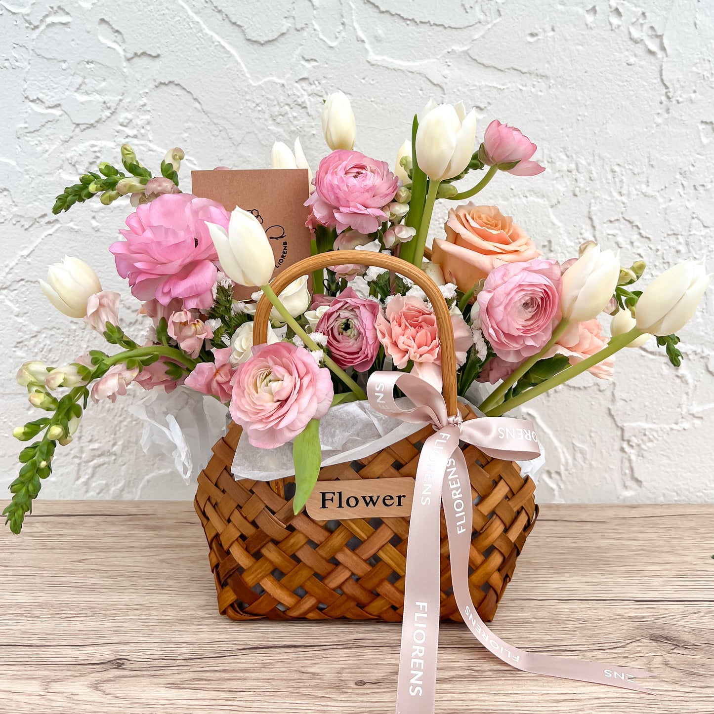 Flower Basket - Coral