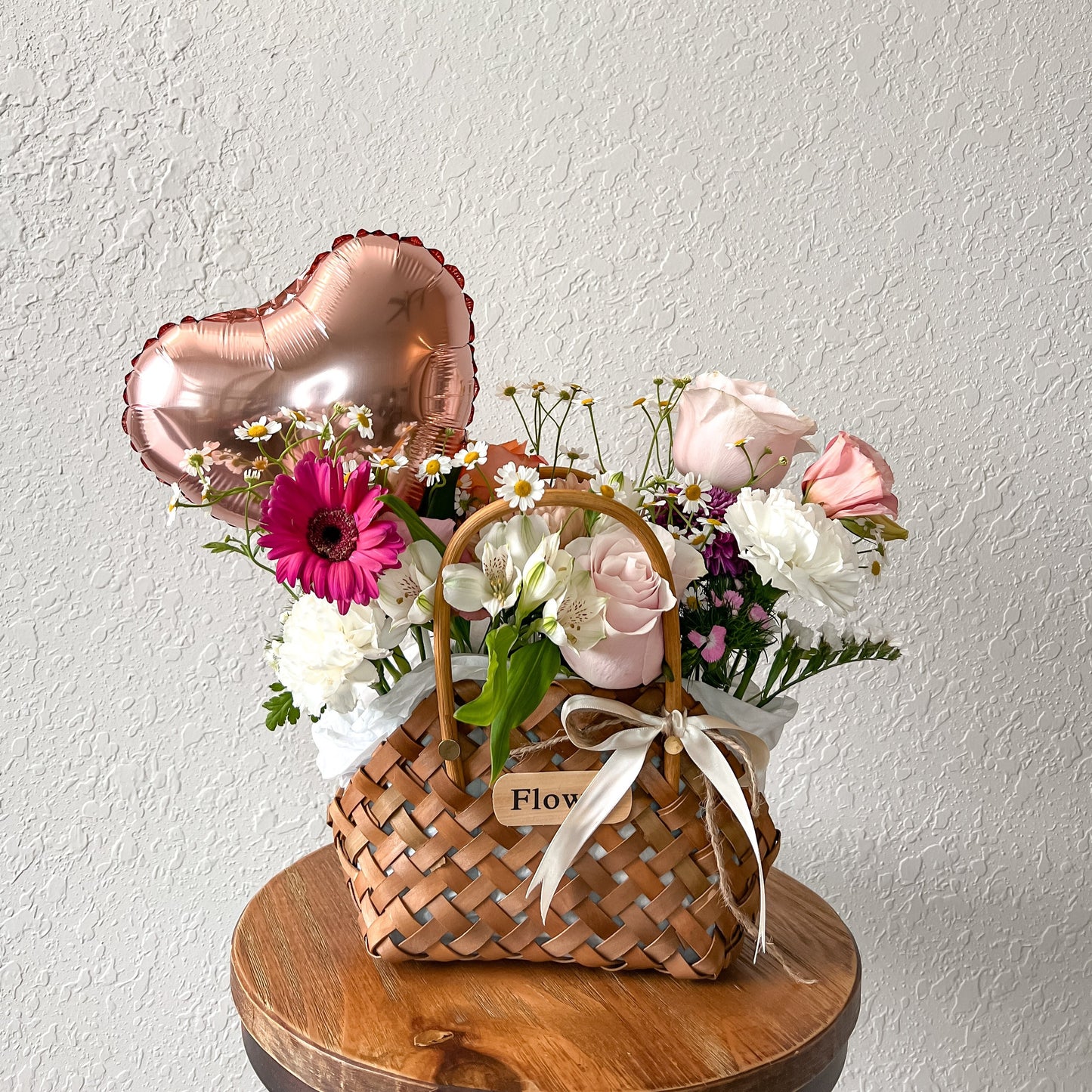 Flower Basket - Coral