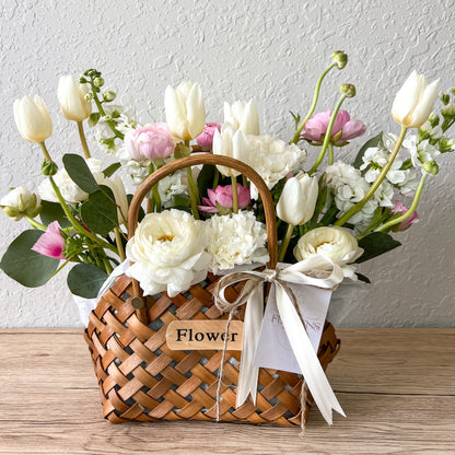 Flower Basket - Coral